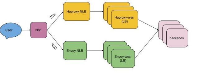 Flow diagram to show the components and steps involved during DNS migration