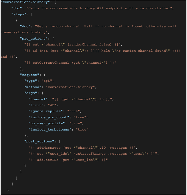 Screenshot of a JSON file with the following content: `