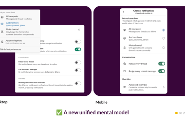 A unified notifications model across desktop and mobile.